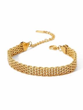 18K Gold Plated Mesh Chain Bracelet